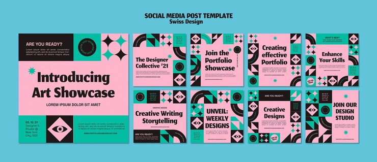 PSD gratuito post sui social media di design svizzero