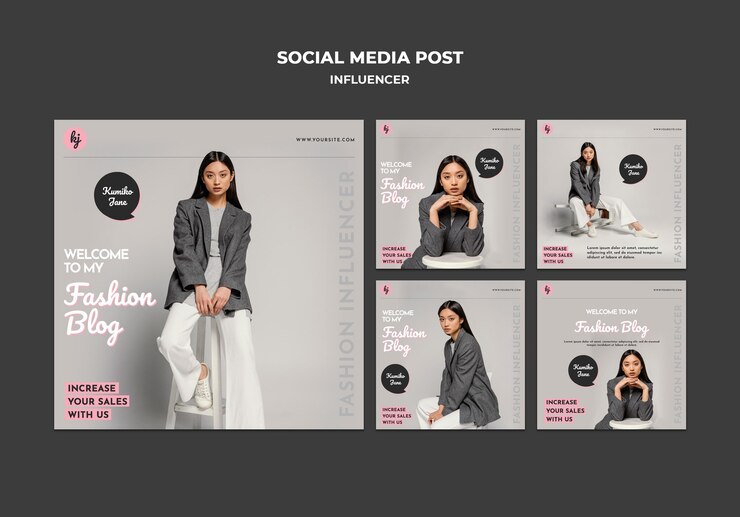 PSD gratuito post sui social media di fashion blogger