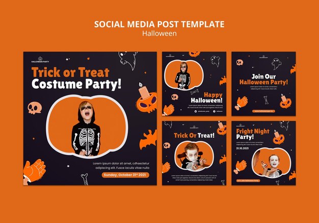 Post sui social media di Halloween