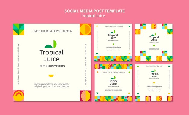 Post sui social media di succo tropicale