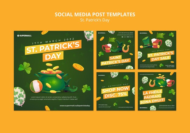 Post sui social media per la celebrazione del giorno di San Patrizio