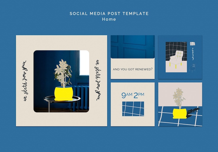 PSD gratuito post sui social media per la decorazione della casa