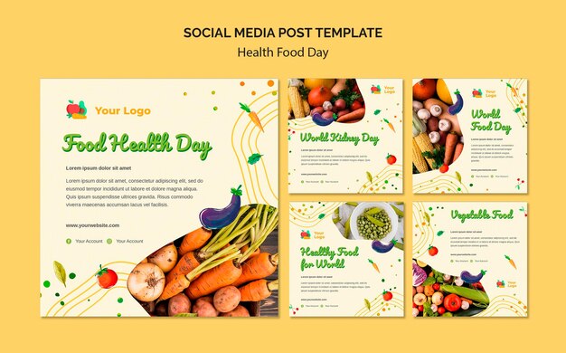 Post sui social media per la giornata dell'alimento salutare