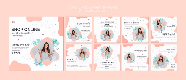 Post sui social media per lo shopping online