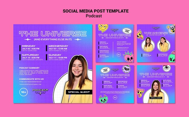 Post sui social media podcast dell'universo