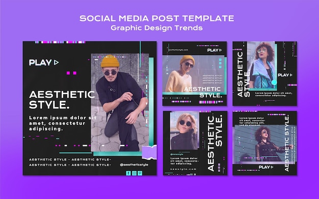 Post sui social media sulle tendenze del design grafico