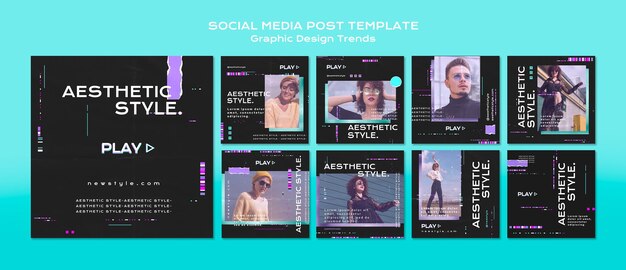 Post sui social media sulle tendenze del design grafico