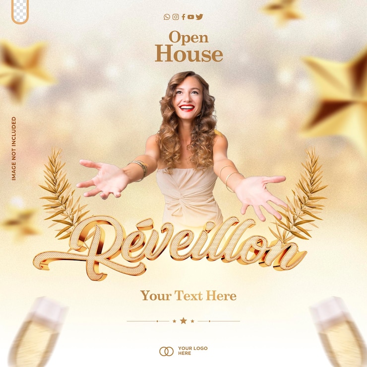PSD Gratis post template social media new year's eve in brazil
