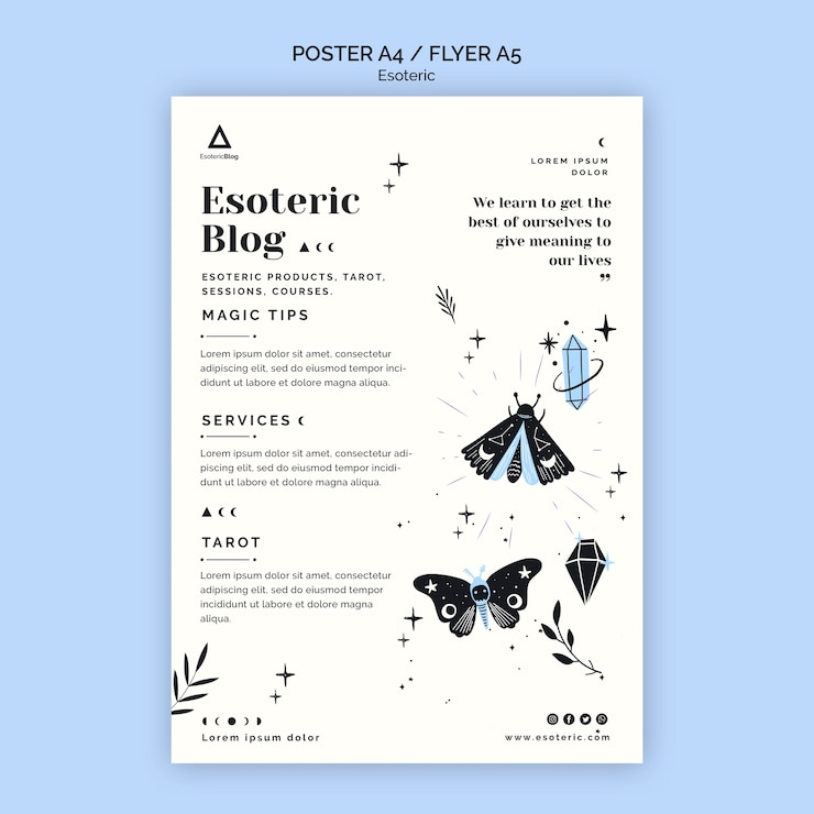 PSD gratuito póster para blog esotérico