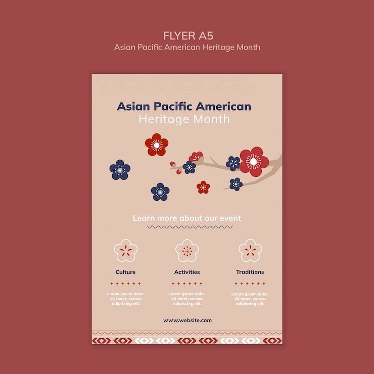 PSD Gratis poster bulan warisan amerika pasifik asia