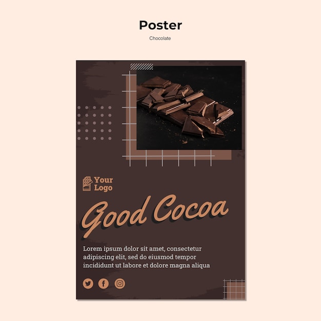 Gratis PSD poster chocolade winkel sjabloon