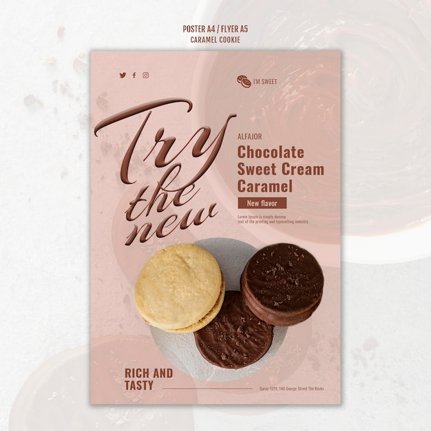 Poster di biscotti al caramello