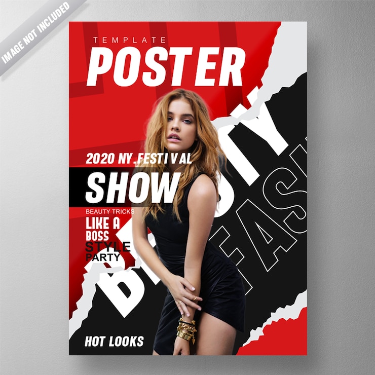PSD gratuito poster di moda rivista