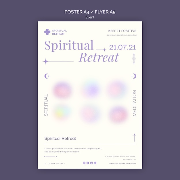 Poster di ritiro spirituale e modello di evento flyer design
