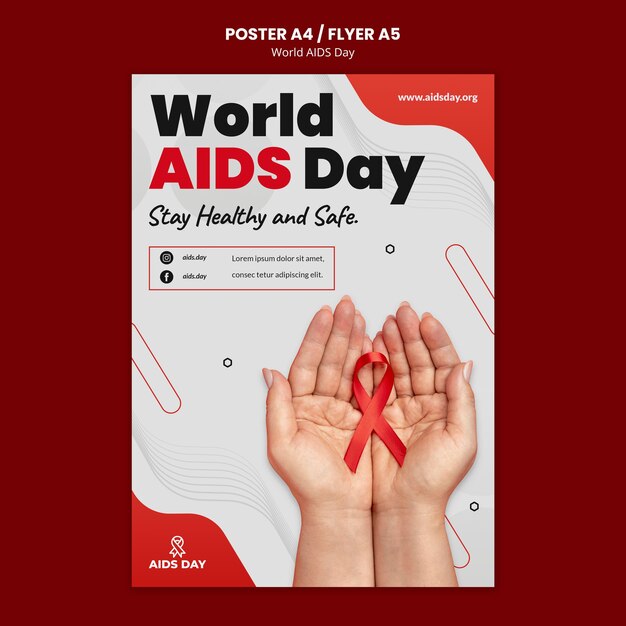 Poster di sensibilizzazione per la giornata mondiale dell'AIDS