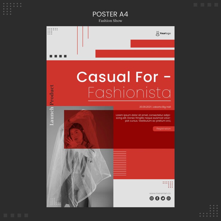 PSD gratuito poster di sfilata di moda
