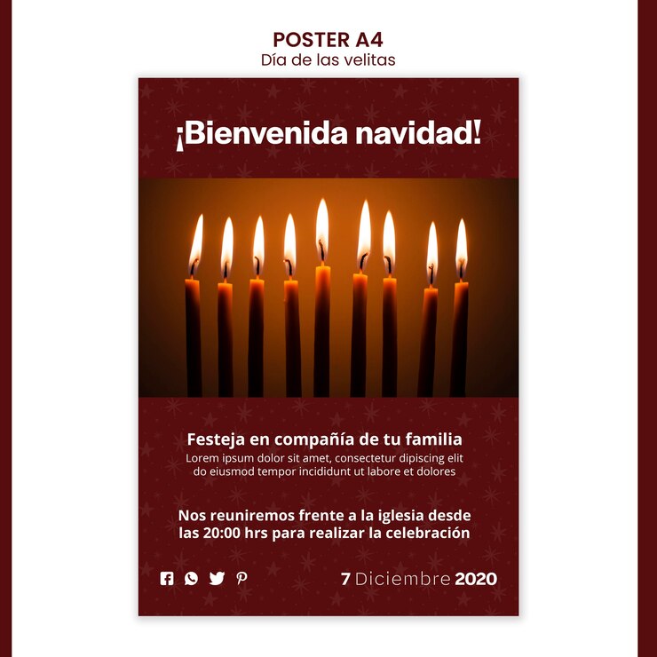 PSD gratuito poster dia de las velitas modello