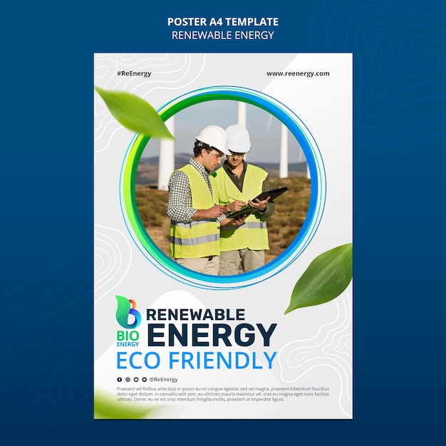 Póster dinámico de energía renovable a4.