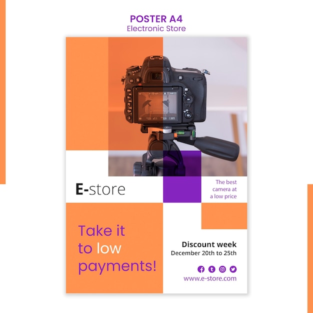 Gratis PSD poster elektronische winkel advertentiesjabloon