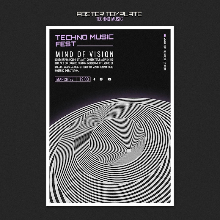 PSD Gratis poster festival musik tekno