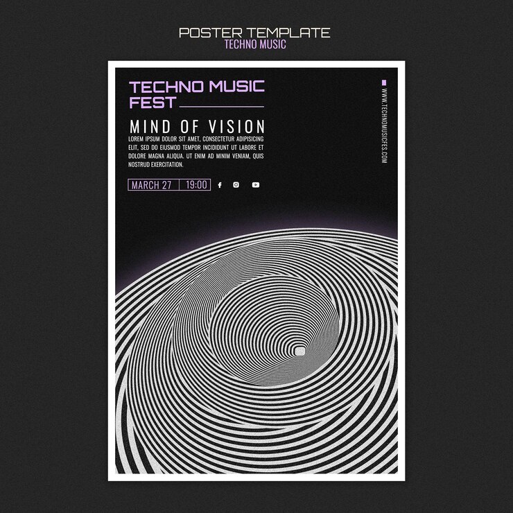 PSD Gratis poster festival musik tekno