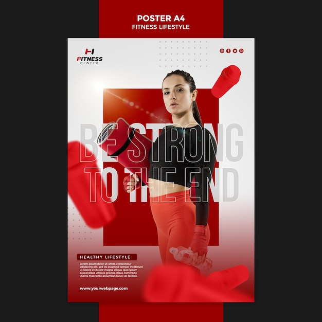 Gratis PSD poster fitness levensstijl sjabloon