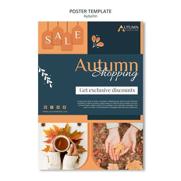 Gratis PSD poster herfst verkoop sjabloon