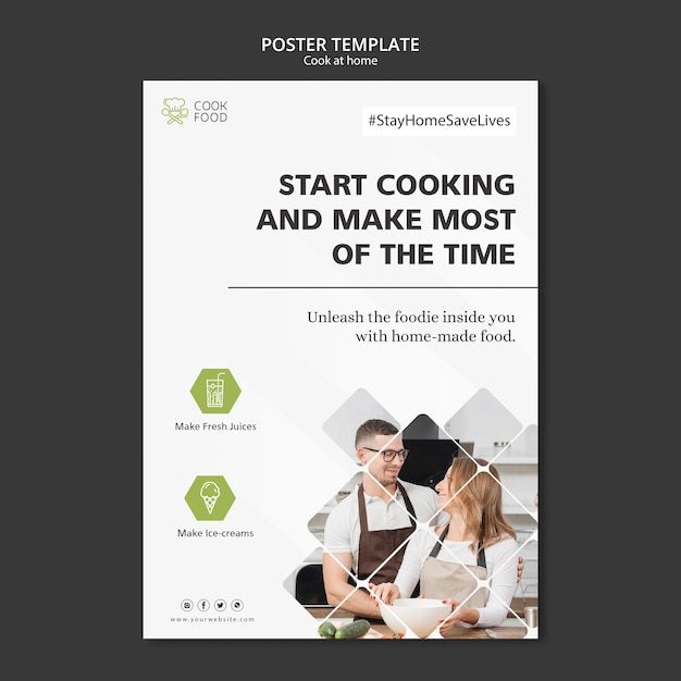 Gratis PSD poster met thuis koken sjabloon