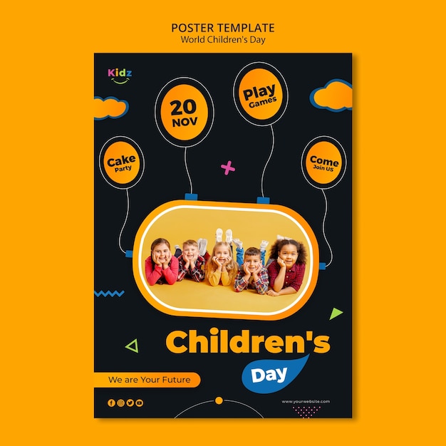 Poster modello di giorno dei bambini