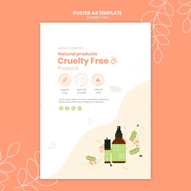 Poster modello di prodotti cruelty free