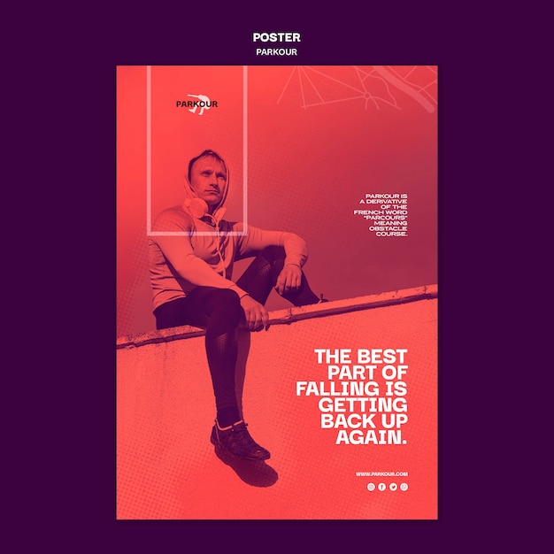 Gratis PSD poster parkour advertentiesjabloon