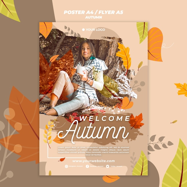 Poster per accogliere la stagione autunnale