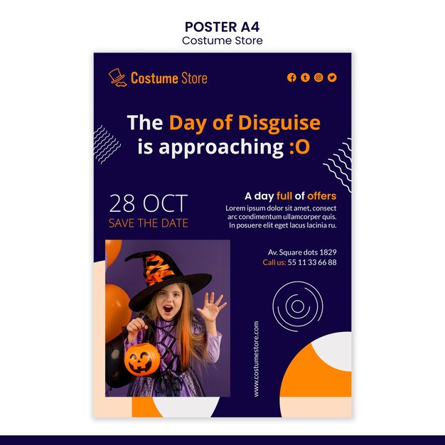 Poster per costumi di halloween