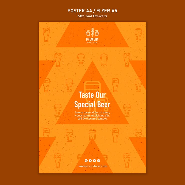 PSD gratuito poster per degustazione di birra