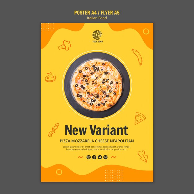 Poster per il bistrot alimentare italiano