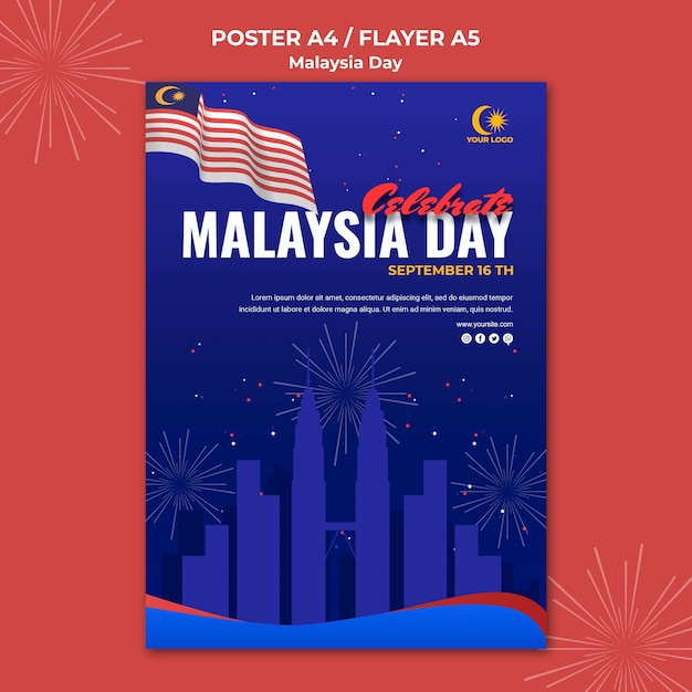 Poster per la celebrazione del giorno della malesia