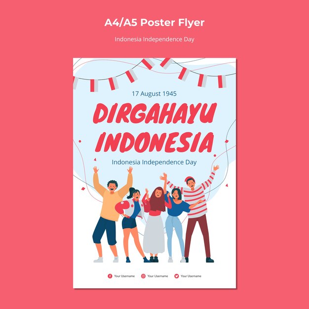 Poster per la Giornata dell'Indipendenza dell'Indonesia