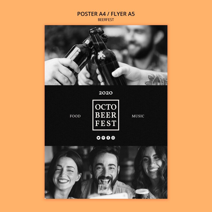 PSD gratuito poster per octobeerfest