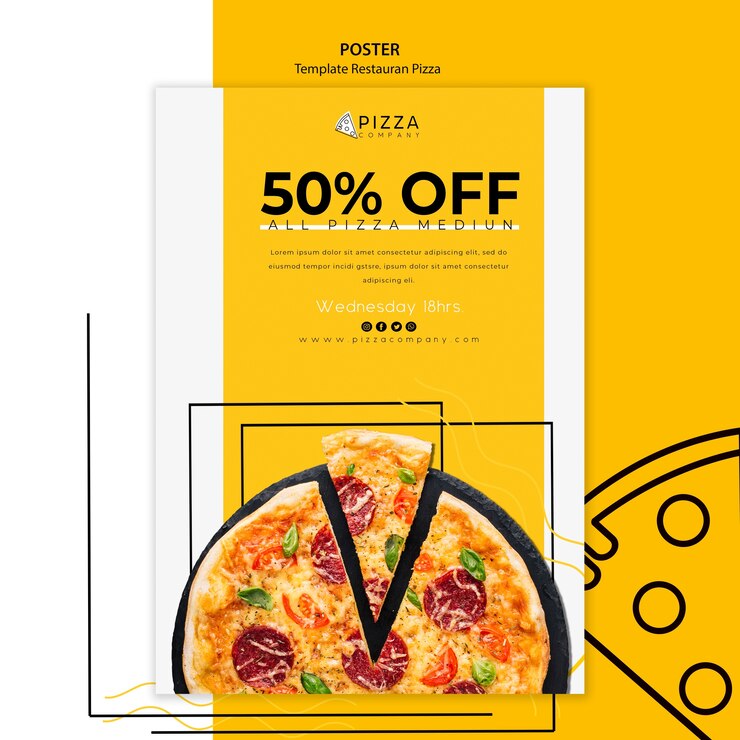 PSD gratuito poster per ristorante pizzeria