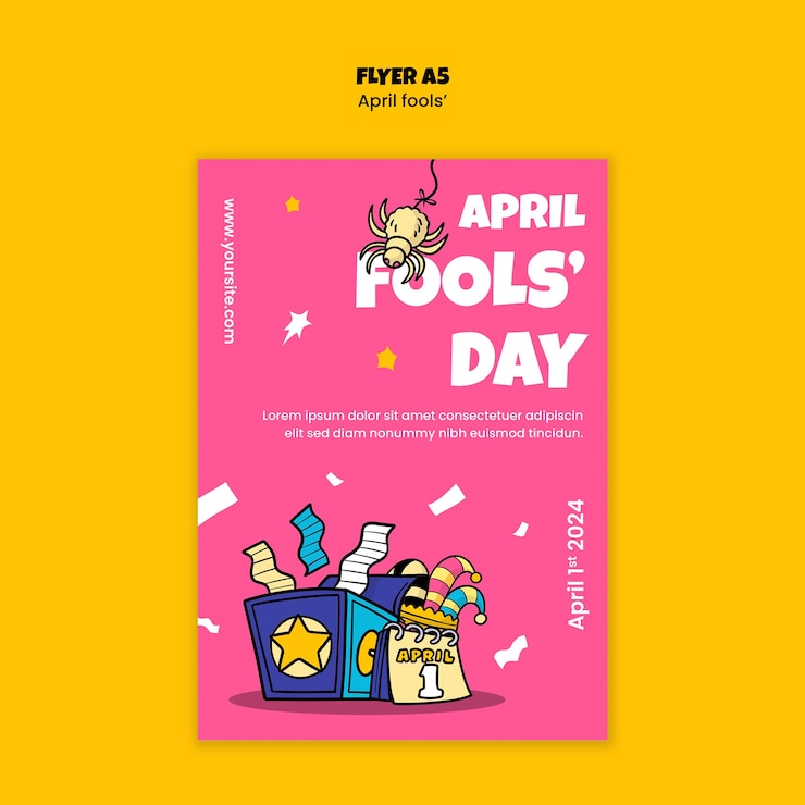PSD Gratis poster perayaan april mop desain datar