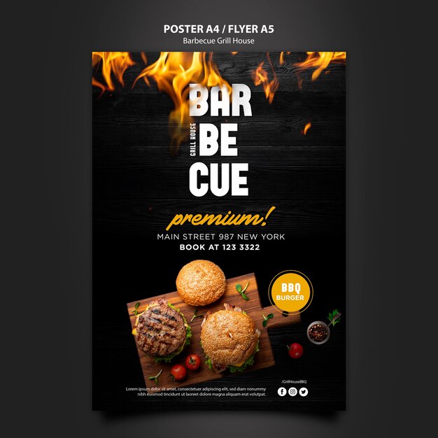 Poster sjabloon met barbecue ontwerp