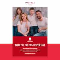 Gratis PSD poster sjabloon met familie