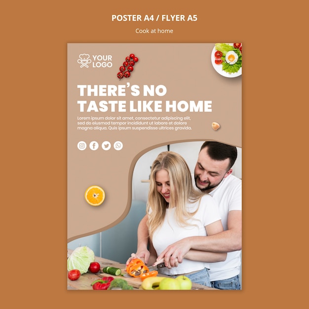 Poster sjabloon met koken concept