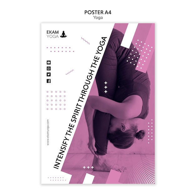 Gratis PSD poster sjabloon met yoga thema