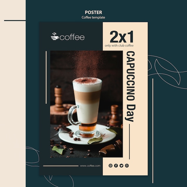 Poster sjabloon thema met koffie