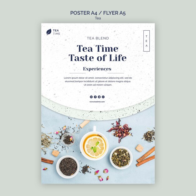 Poster sjabloon voor aromatische theetijd