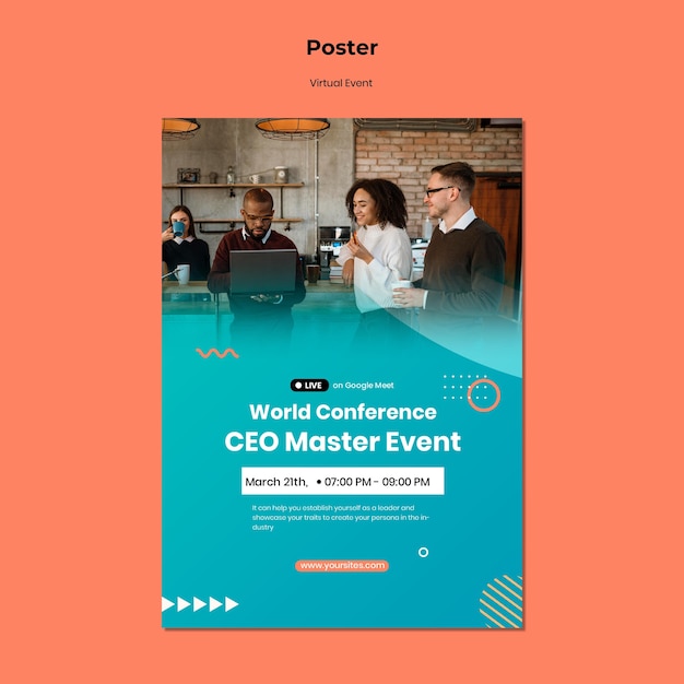 Poster sjabloon voor ceo master event conferentie