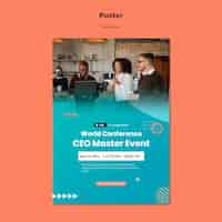 Gratis PSD poster sjabloon voor ceo master event conferentie