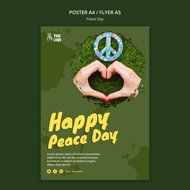 Poster sjabloon voor dag van de wereldvrede