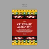 Gratis PSD poster sjabloon voor de viering van de afrika-dag